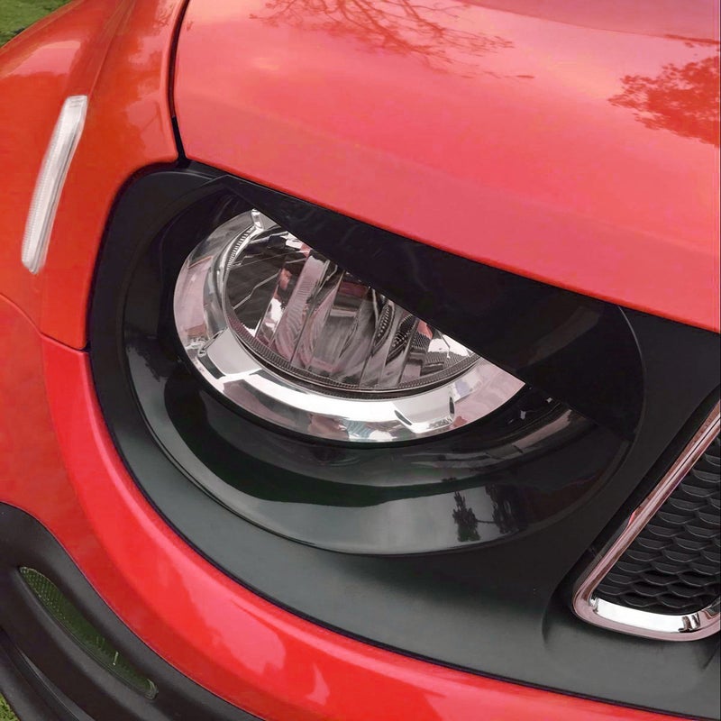 EnRand Front Light Bezel Headlight Cover Trim for Jeep Renegade 2015 2016 2017 2018,Angry Birds Eye Style,Durable UV treated ABS,Upgrade Clip In Version - Image 4
